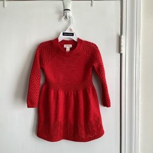 Cat & Jack Crochet Red Christmas Dress size: 2T